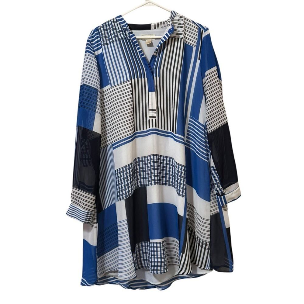 LOFT Outlet Women Sz Large‎ Tunic Top Long Lightweight Polyester Flowing Teacher